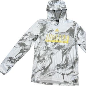 Adidas IU Indiana AEROREADY Gray Marble Training Top Long Sleeve Hoodie Athletic